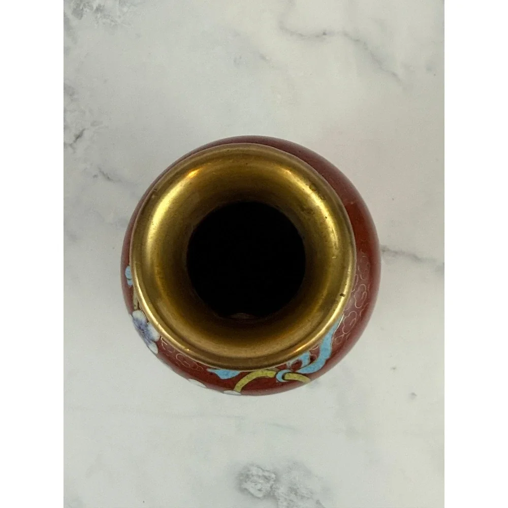 Vintage Brass Chinese Cloisonné 5